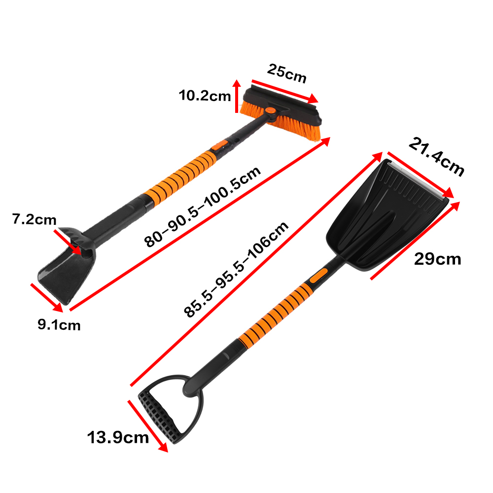 Extendable Windscreen Ice Scrapper 2 in 1 Snow Brush Soft Grip