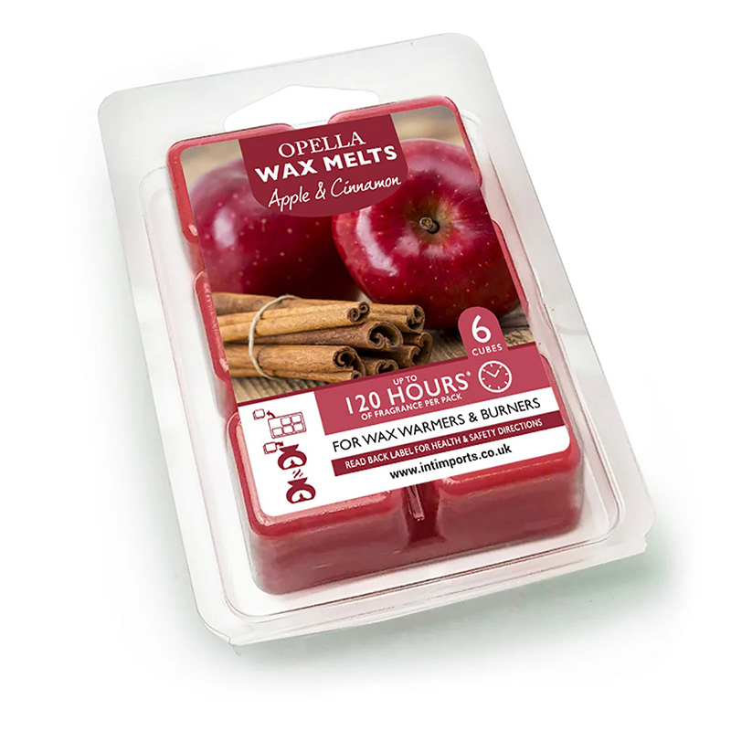 Opella Wax Melts 6 Cubes Scented Apple And Cinnamon Gift 7 x 10cm