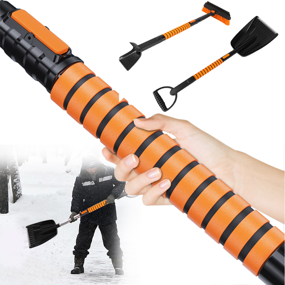 Extendable Windscreen Ice Scrapper 2 in 1 Snow Brush Soft Grip