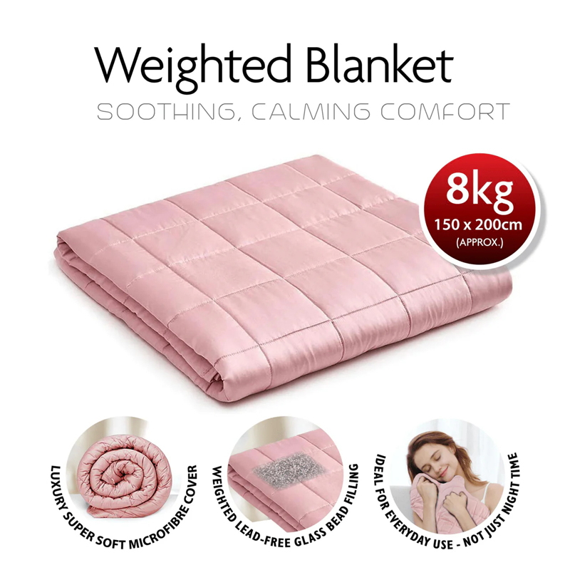 Weighted Blanket 150cm x 200cm 8kg Pink
