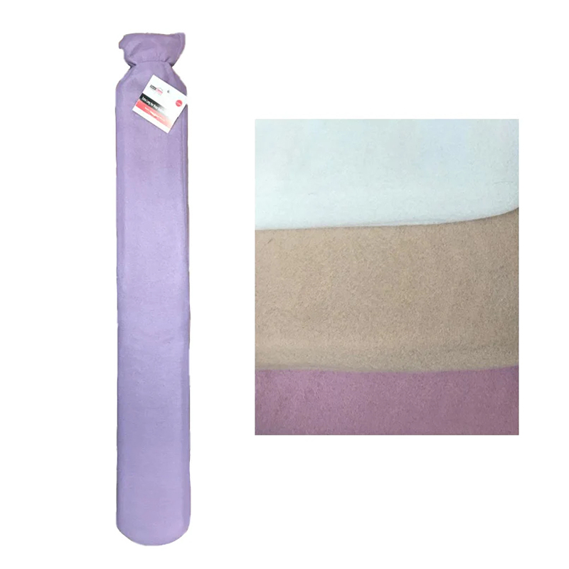 Extra Long Hot Water Bottle with Fleece Cover 75 x 11.5 cm Assorted Colours