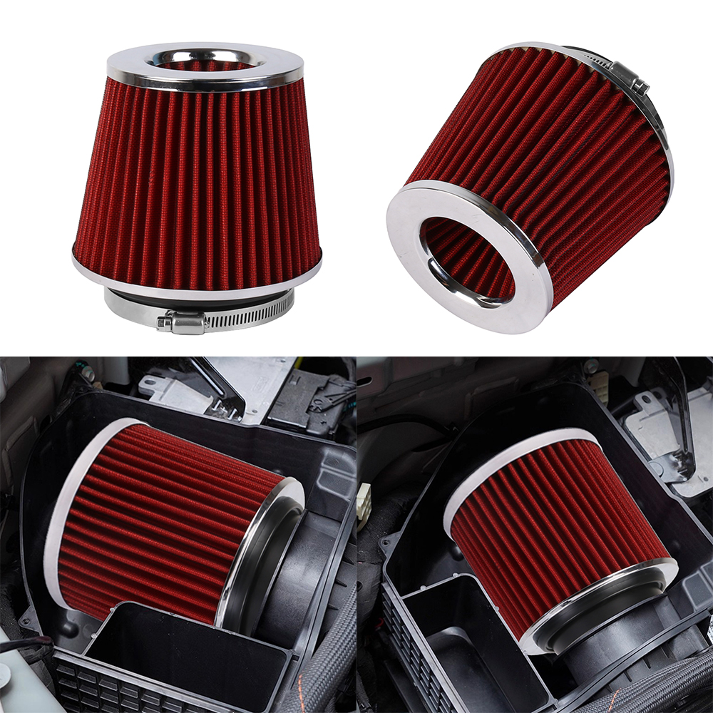 Universal Car Sport Cone Red Air Filter Cone Induction High Power 152 mm