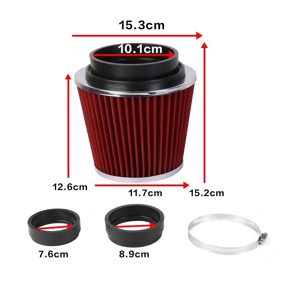 Universal Car Sport Cone Red Air Filter Cone Induction High Power 152 mm