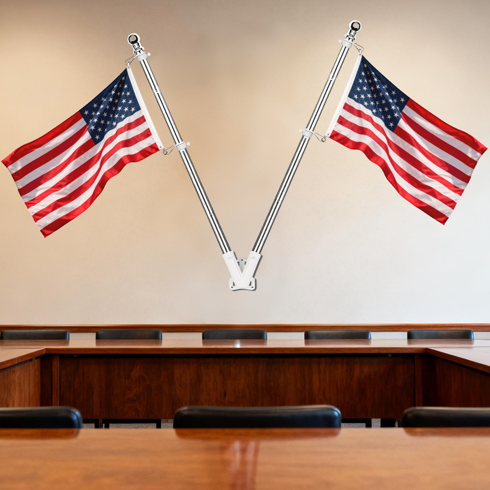 Flagpole Wall Bracket Base Banner Rack Telescopic Flag Pole Holder