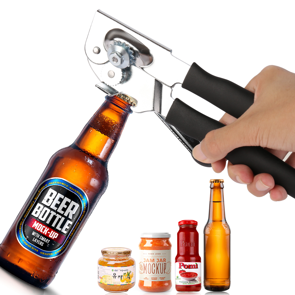 Heavy Duty Stainless Steel Tin Can Opener Cutter Easy Comfy Handle Grip