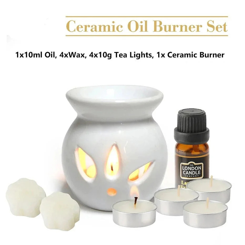 Ceramic Oil Burner Set Burner Includes Oil Wax Tea Lights Burner