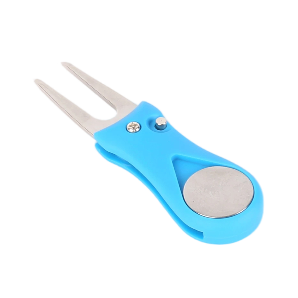 Golf Divot Repair Tool with Ball Marker Pitch Mark Switchblade Golf Blue