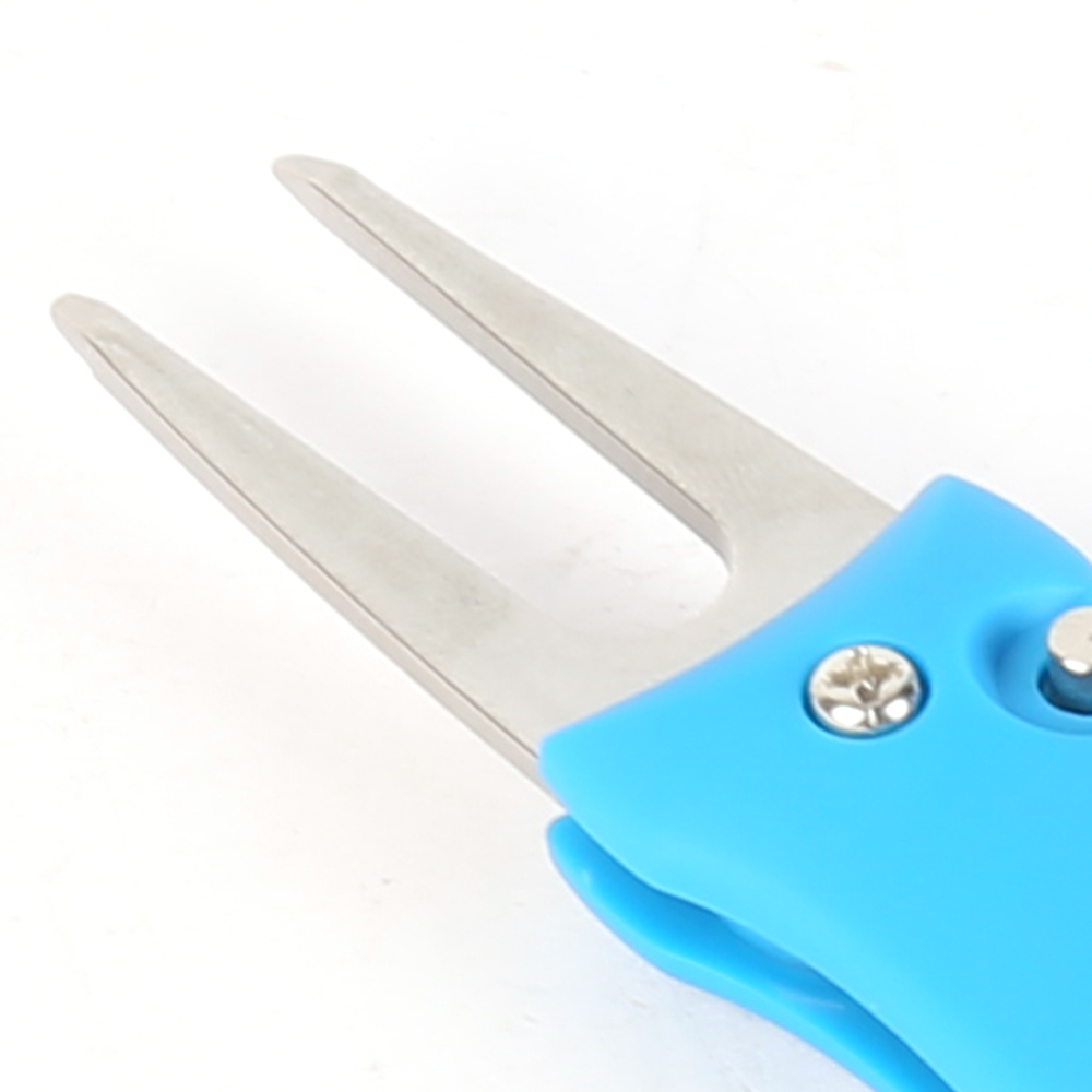 Golf Divot Repair Tool with Ball Marker Pitch Mark Switchblade Golf Blue