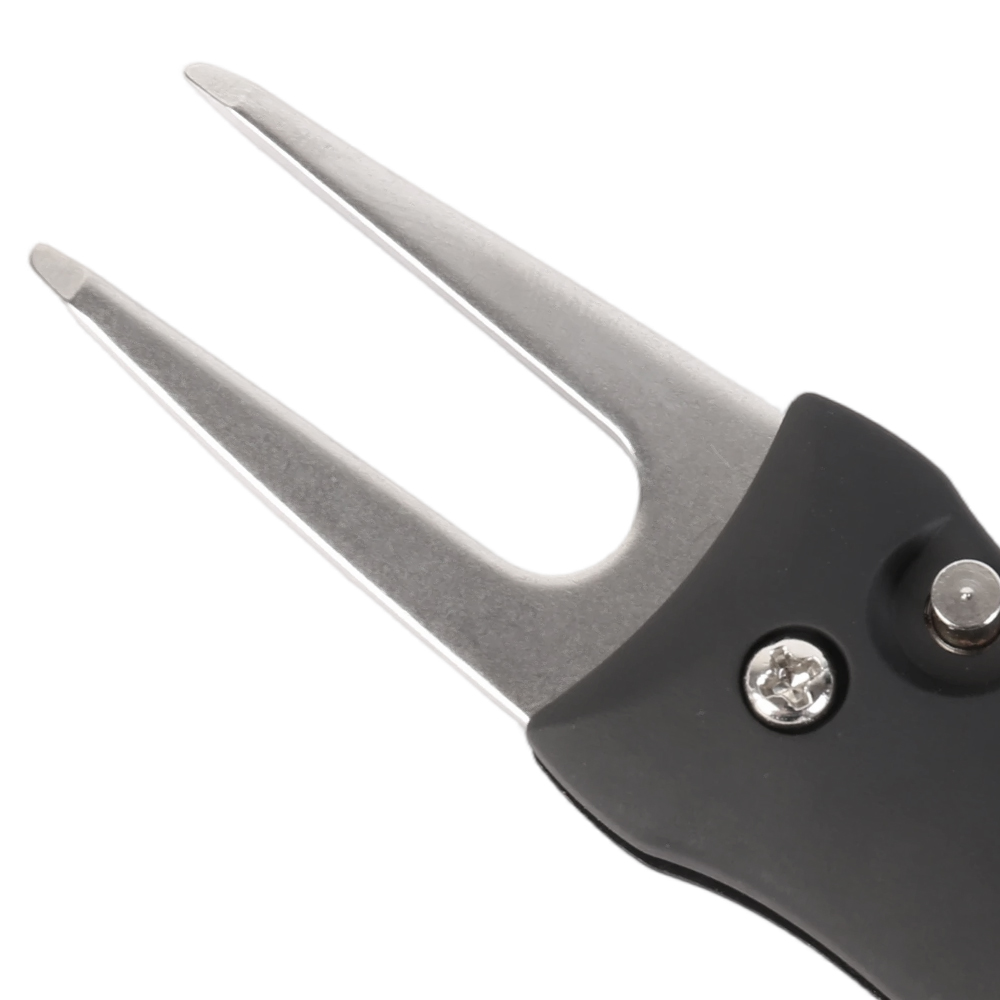 Golf Divot Repair Tool with Ball Marker Pitch Mark Switchblade Golf Black