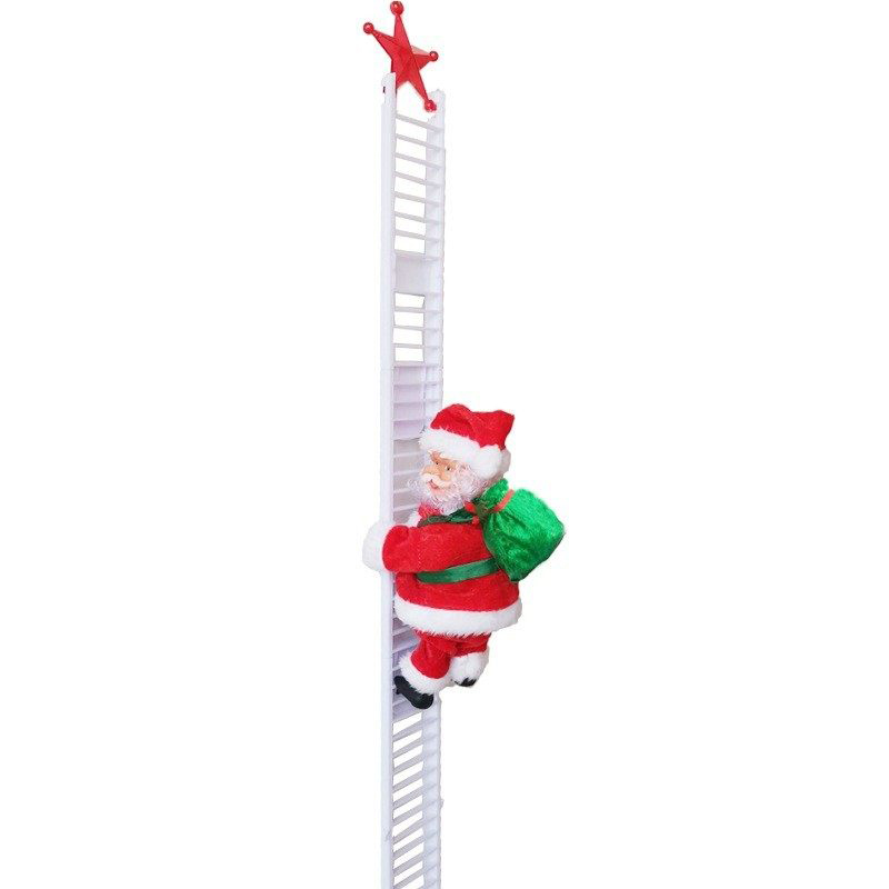 Climbing Santa Claus with Backpack on Ladder 72cm Gift