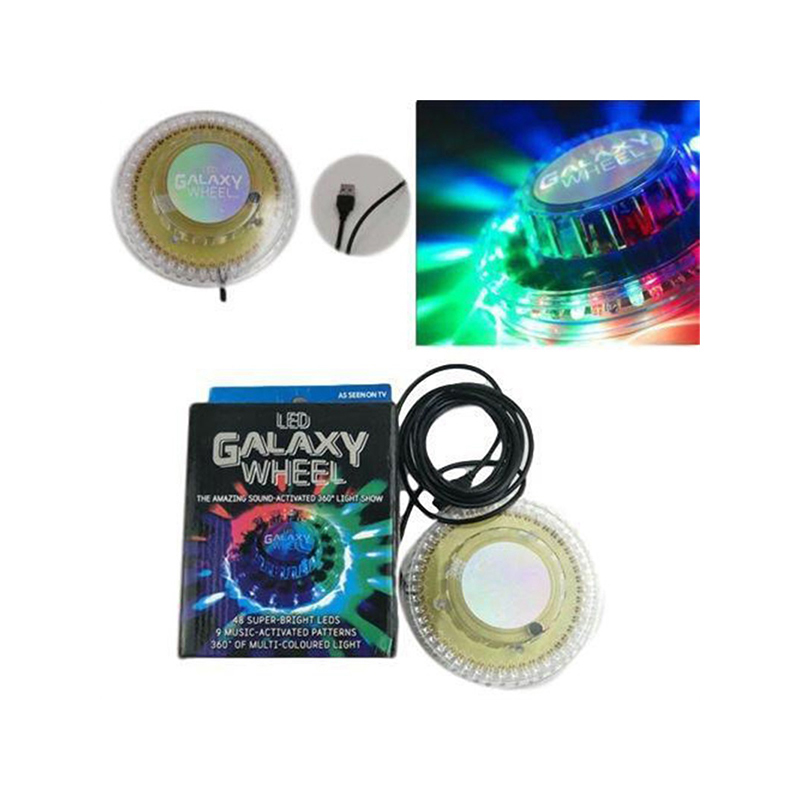 Dynamic Galaxy Wheel Light Powerful 48 LEDs Disco Lamp Vibrant Stage Lighting USB Dazzling Color LED 5505 Parcel Rate