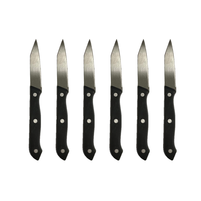 Sharp Steel Fruit Knives 19cm  Pack of 6 Black