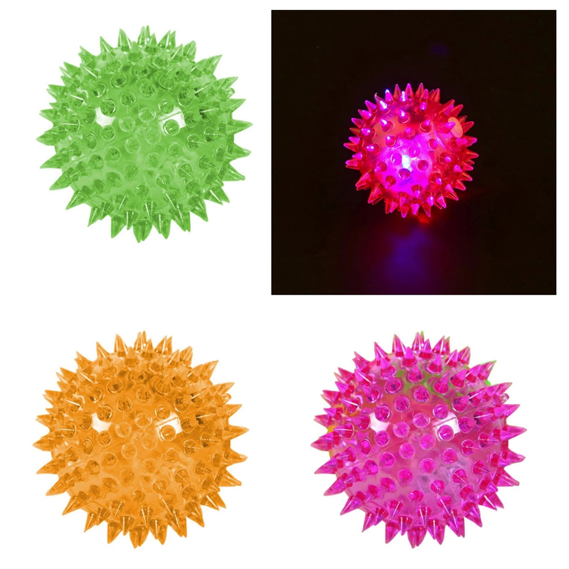 Dog Flashing Light Up Spikey LED Ball Assorted Colours
