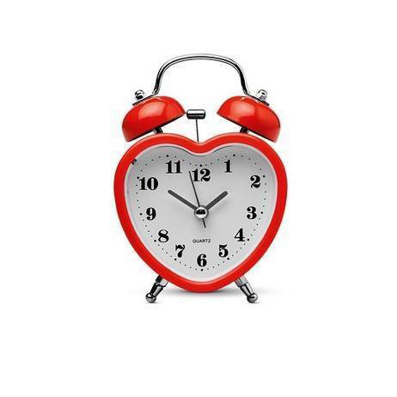 Heart Bedroom Alarm Clock with Bell Retro Design Clock 8 cm Random Colours