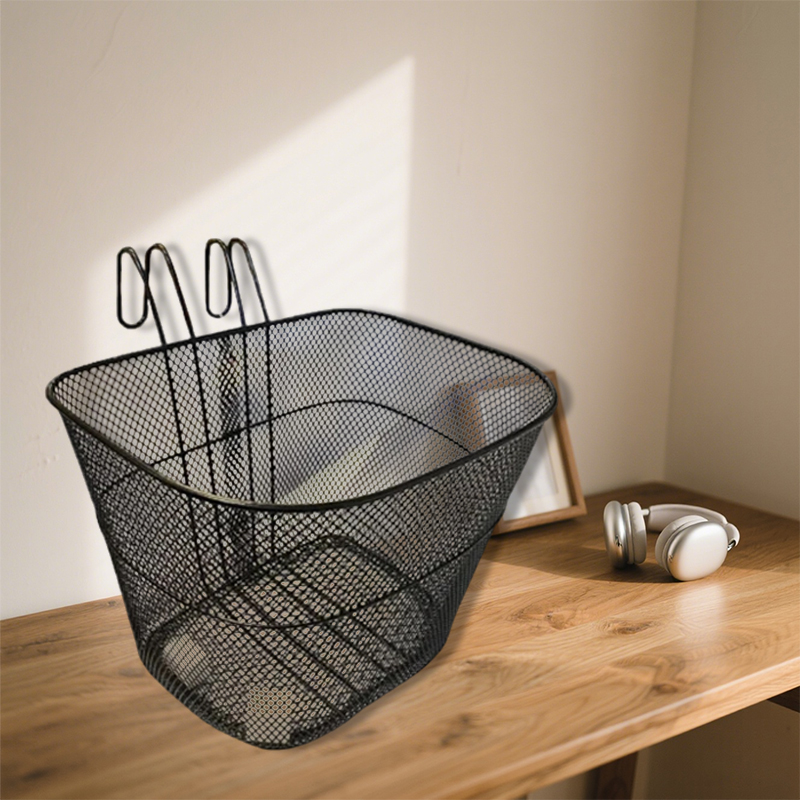 Metal Bicycle Basket Black 24 x 33 x 25.5cm