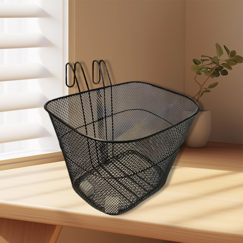 Metal Bicycle Basket Black 24 x 33 x 25.5cm
