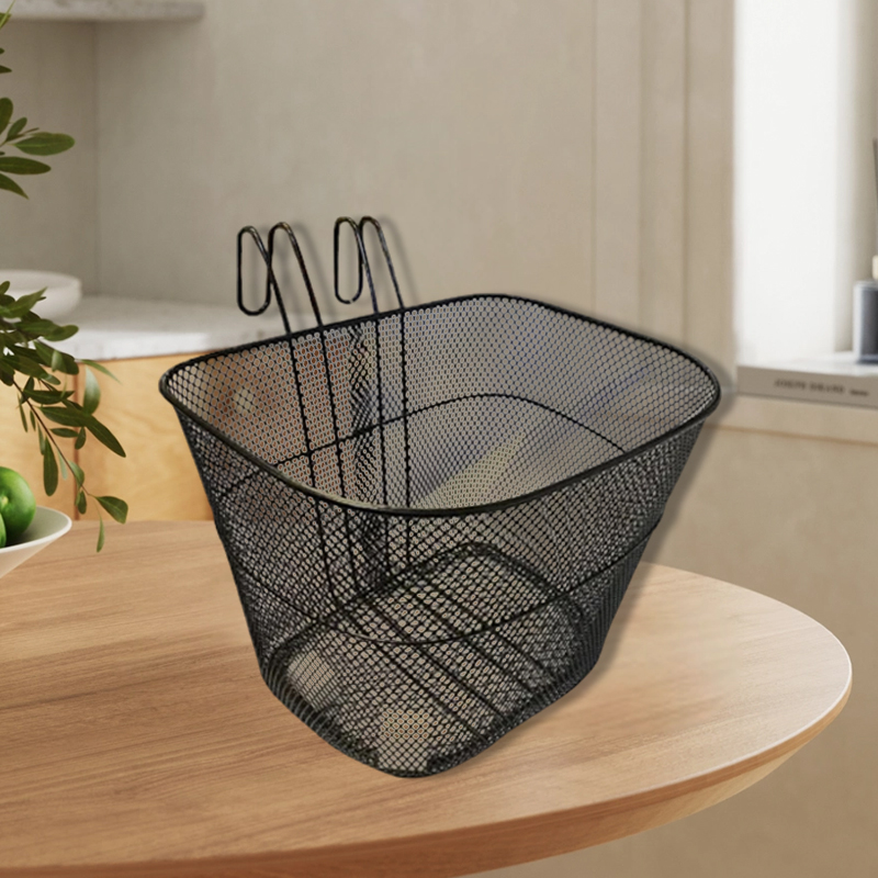 Metal Bicycle Basket Black 24 x 33 x 25.5cm