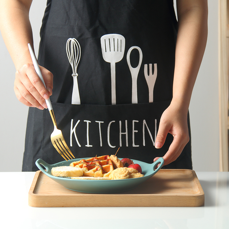 Printed Design PVC Apron for Kitchen Baking Random Colour - 55 x 72 cm