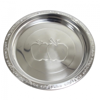 Practical Stylish Steel Serving Food Dish Platter Plate Apple Design 55cm