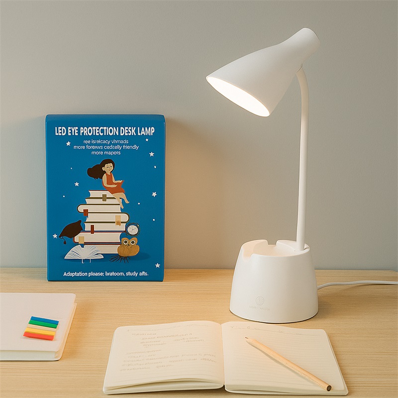 LED Desk Lamp with Pen Holder Rechargeable Touch Control Foldable Study Light Random Color