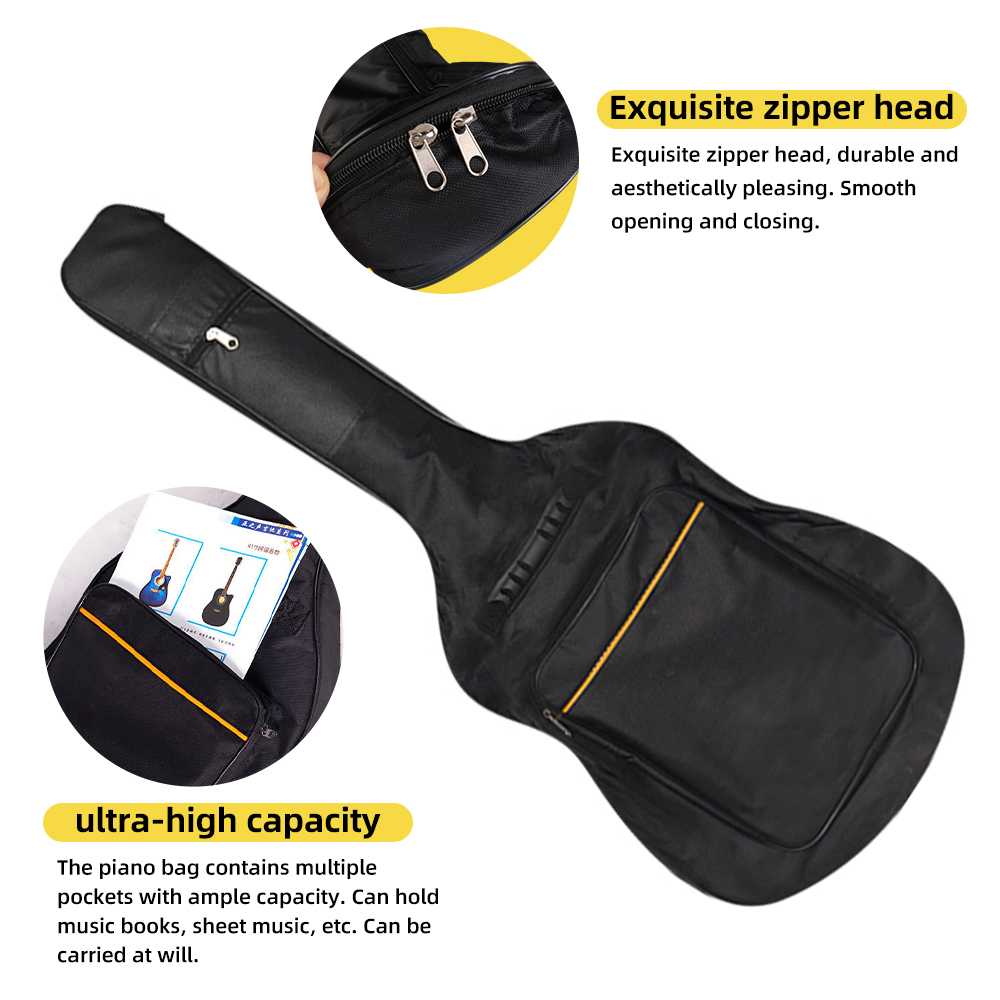41 Inch Guitar Bag Water Resistant Guitar Case Black Padded