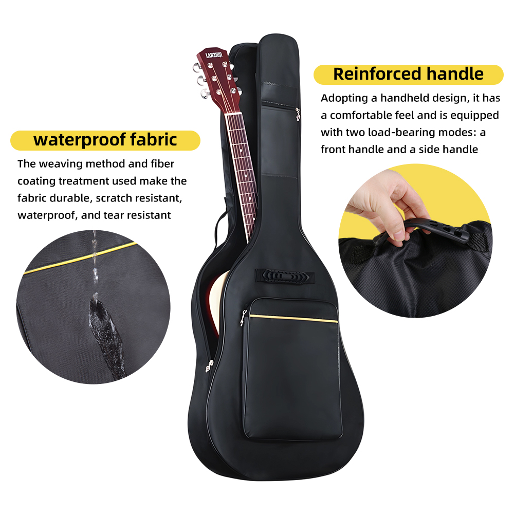 41 Inch Guitar Bag Water Resistant Guitar Case Black Padded