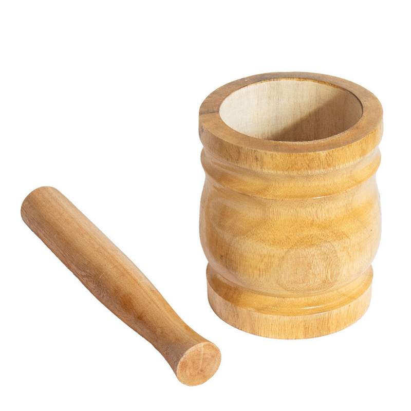 Wood Mortar and Pestle Natural Edge Kitchen Mortar Sustainable Herb Spice Mortar for Grinding Garlic Papaya Salad 10 x 13cm