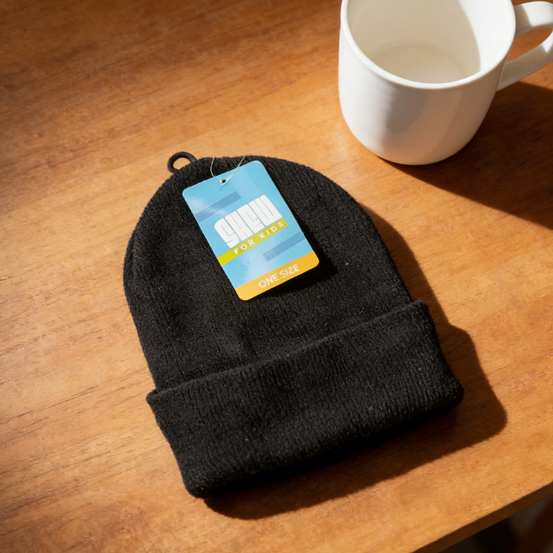 Kid Winter Beanie Hat Unisex Girls Winter Beanie Hat Warm Hat One Size Black