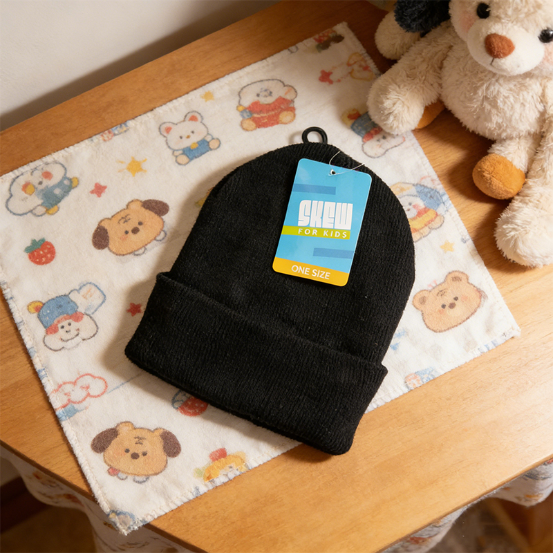 Kid Winter Beanie Hat Unisex Girls Winter Beanie Hat Warm Hat One Size Black