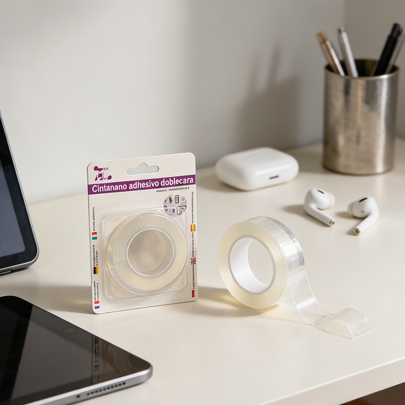 Double Sided Tape Reusable Waterproof Strip Clear Removable Mount Adhesive Grip Tape Roll 1mm x 3mm x 2m