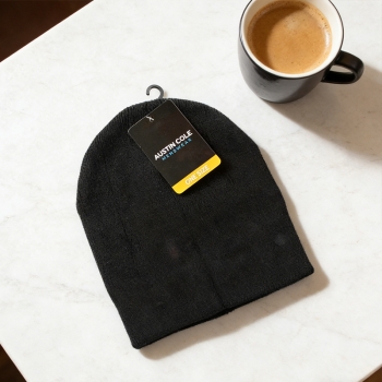 Unisex Men Women Winter Beanie Hat Warm Hat One Size Black