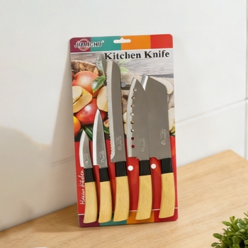 5PCS Steel Kitchen Knife Fruit Knife Comfortable Non-Slip Handle