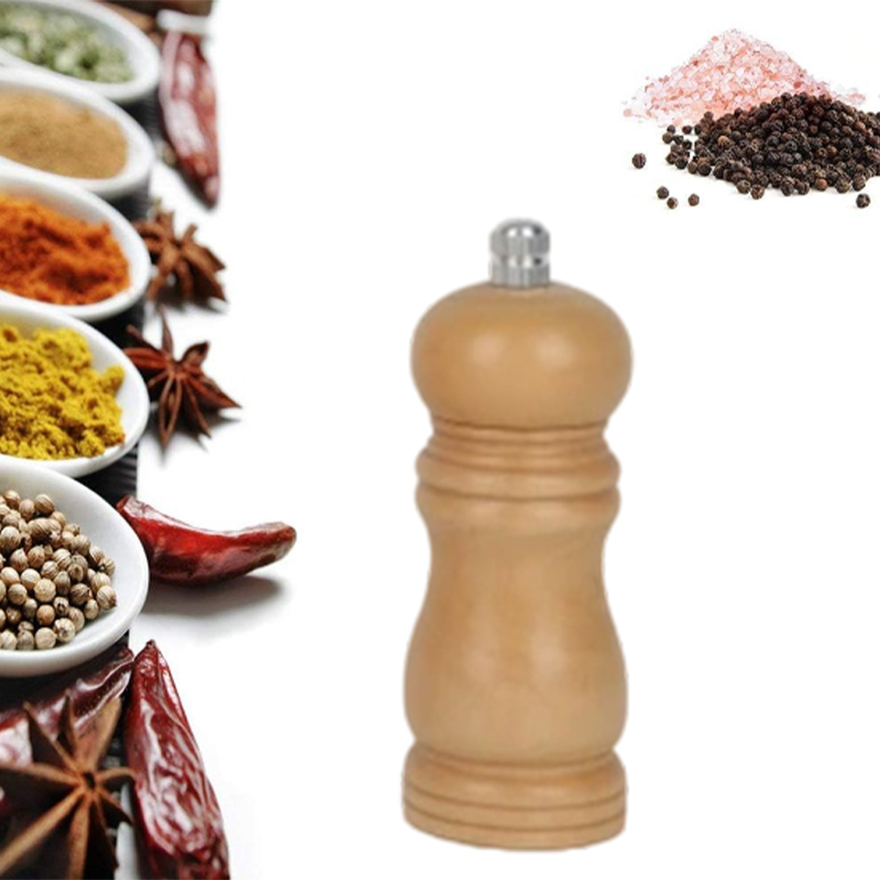 16cm Wooden Pepper Mill Grinder Manual Ceramic Core Salt Pepper Grinder