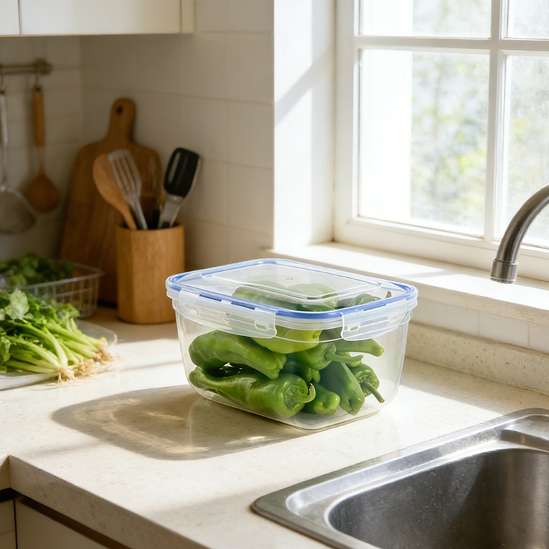 3000mL Food Storage Container with Sealing Lid Reusable Rectangular Clear Plastic Stackable Food Prep Container