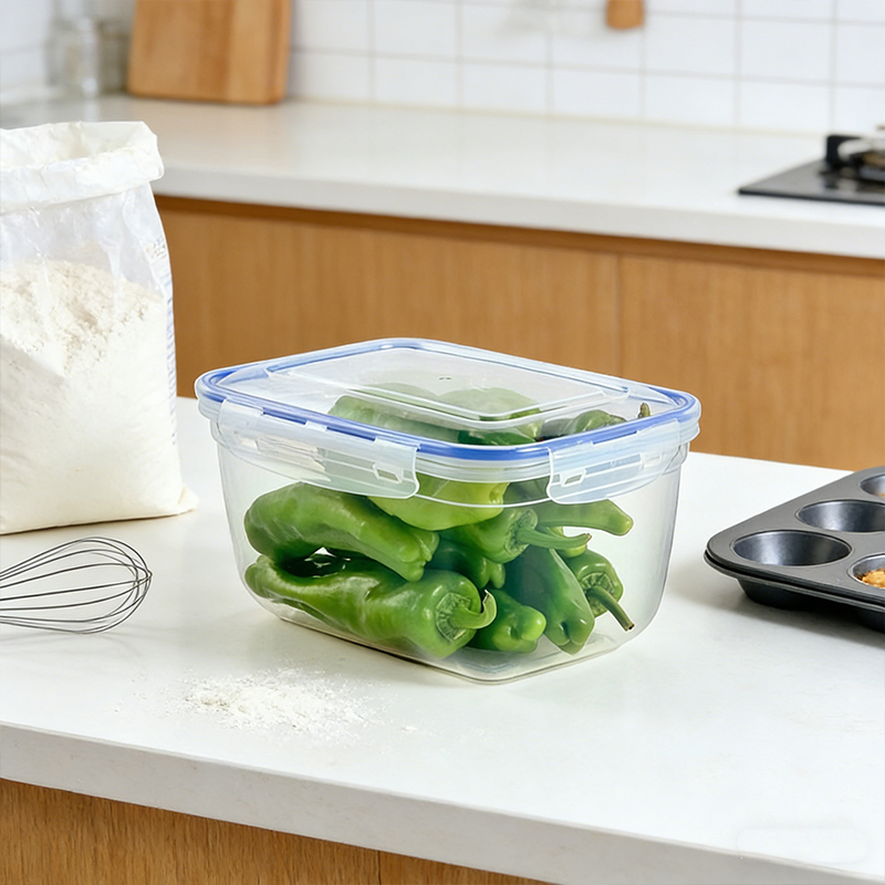 3000mL Food Storage Container with Sealing Lid Reusable Rectangular Clear Plastic Stackable Food Prep Container