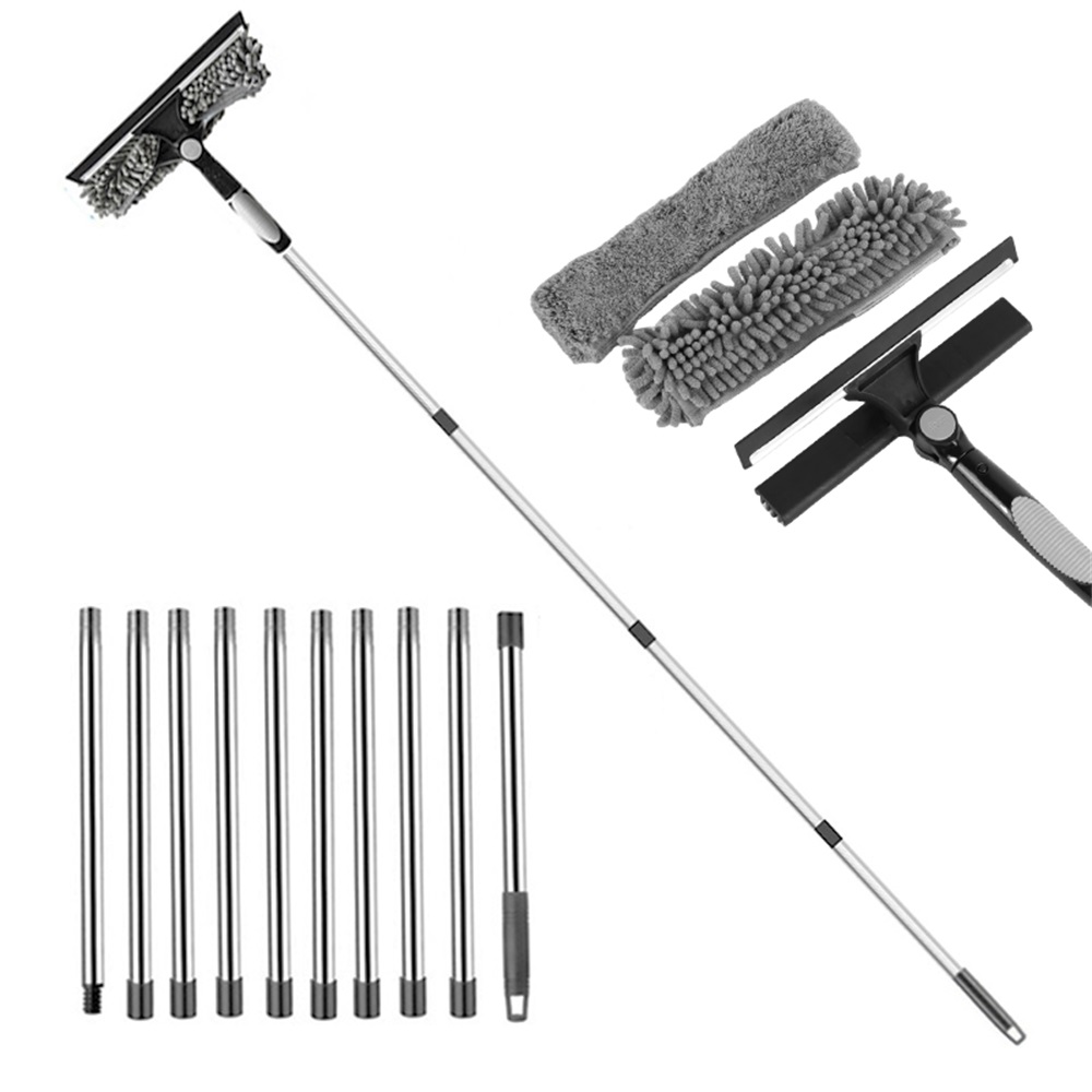 4.5m Telescopic Squeegee Cleaner Window Cleaning Kit for Glass Extendable Pole