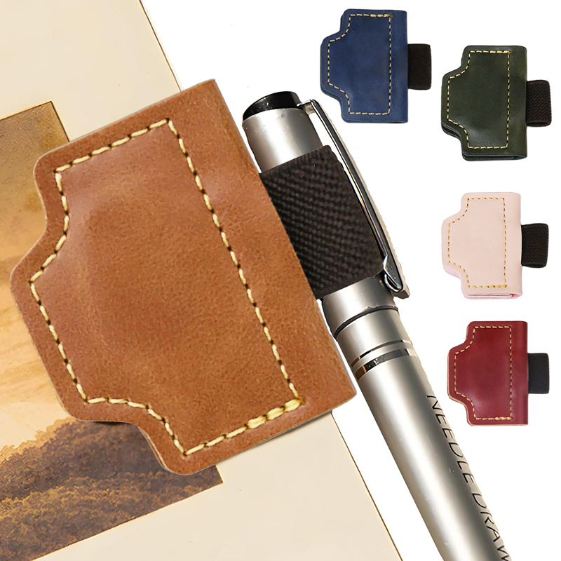 5pcs Personalised Magnetic Leather Bookmark with Pen Holder Page Marker Reader Gifts