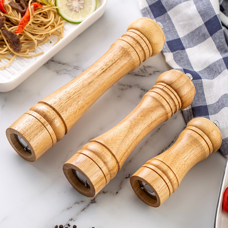 21cm Wooden Pepper Mill Grinder Manual Ceramic Core Salt Pepper Grinder