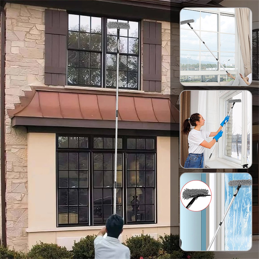 4.5m Telescopic Squeegee Cleaner Window Cleaning Kit for Glass Extendable Pole