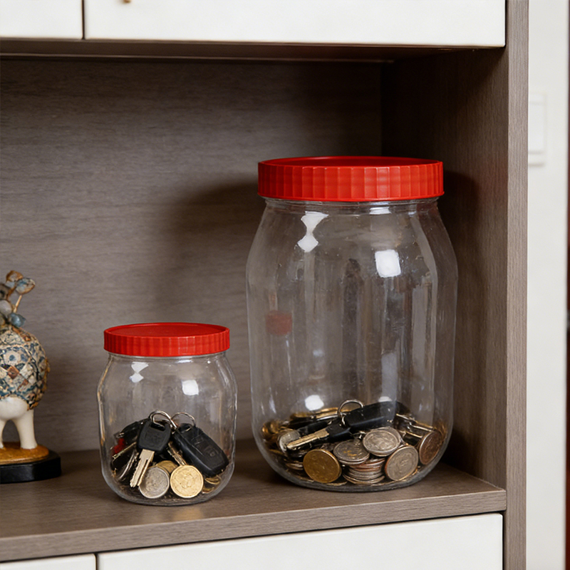 1500mL + 500mL Plastic Food Storage Jar with Lids Kitchen Storage Jar Reusable Freezer Storage Containers