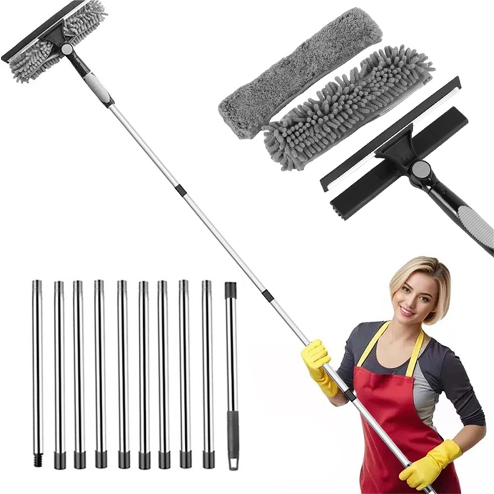 4.5m Telescopic Squeegee Cleaner Window Cleaning Kit for Glass Extendable Pole