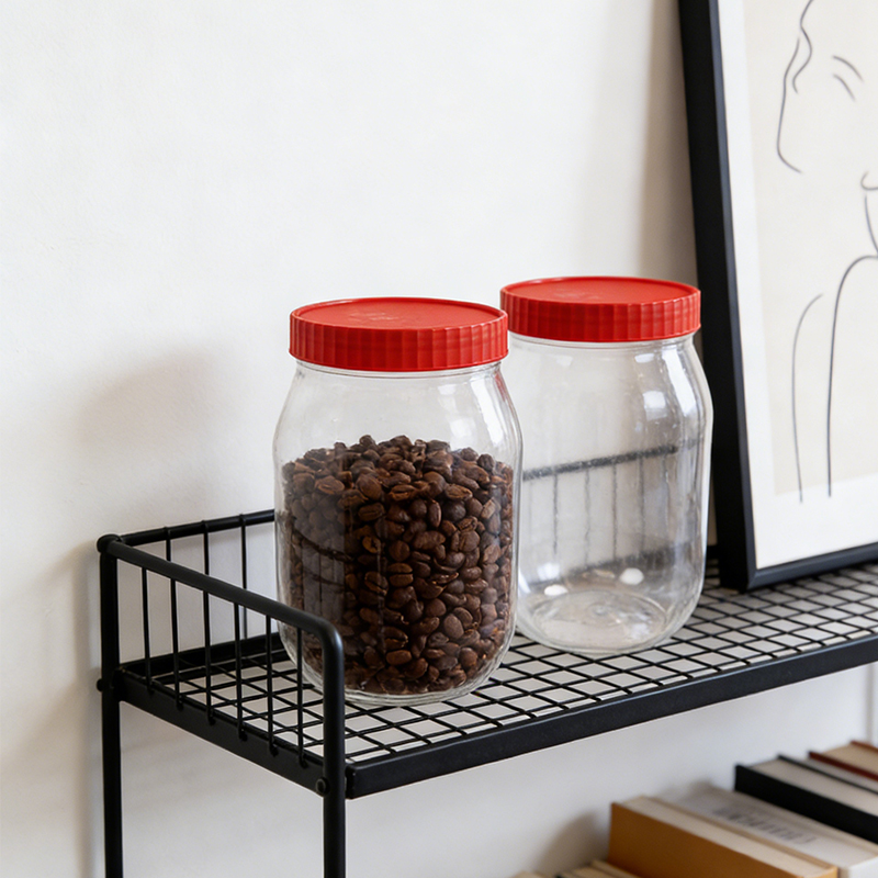 2PCS 750mL Plastic Food Storage Jar with Lids Kitchen Reusable Freezer Storage Containers