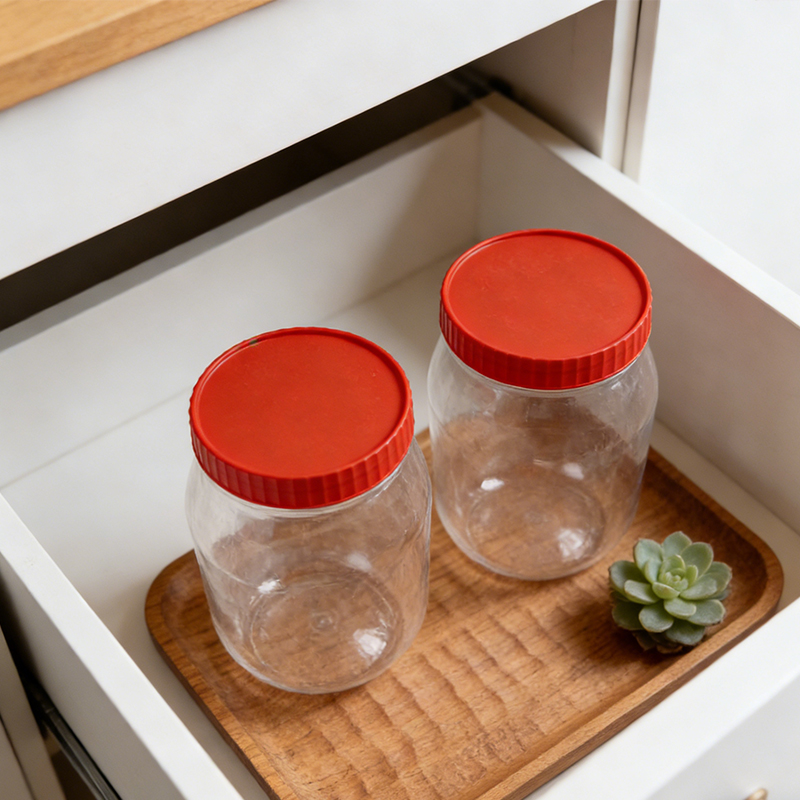 2PCS 750mL Plastic Food Storage Jar with Lids Kitchen Reusable Freezer Storage Containers
