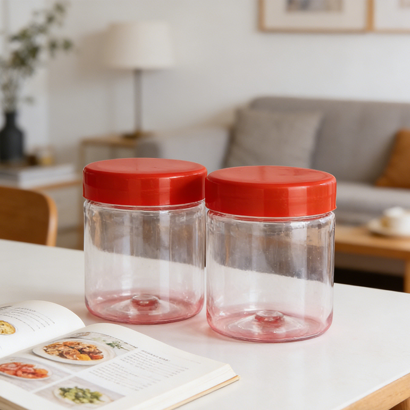 4PCS 300ml Plastic Food Storage Jar with Lids Kitchen Reusable Freezer Storage Containers