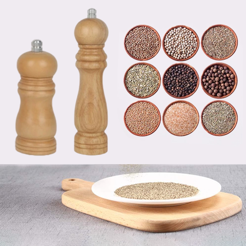16cm Wooden Pepper Mill Grinder Manual Ceramic Core Salt Pepper Grinder