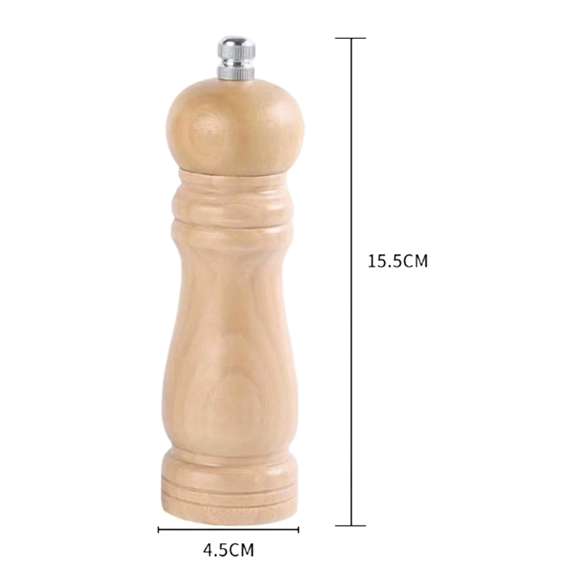 16cm Wooden Pepper Mill Grinder Manual Ceramic Core Salt Pepper Grinder