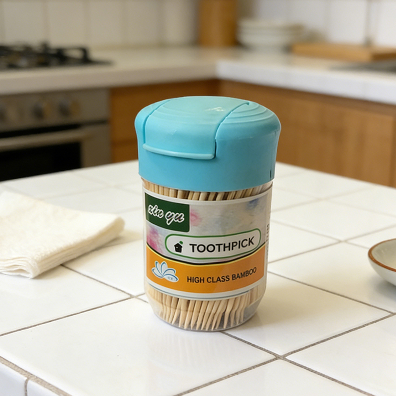 PlastiPlastic Toothpick Holder with Toothpicks 8 x 5 cm Random Colour Home