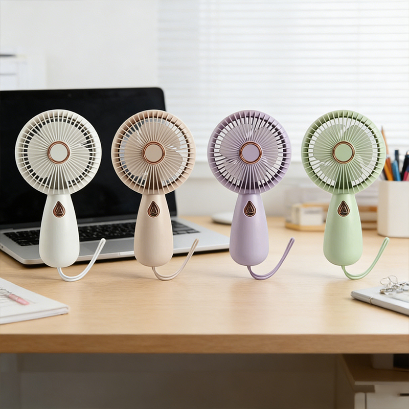 16cm mini handheld fan with hanging strap USB rechargeable random color