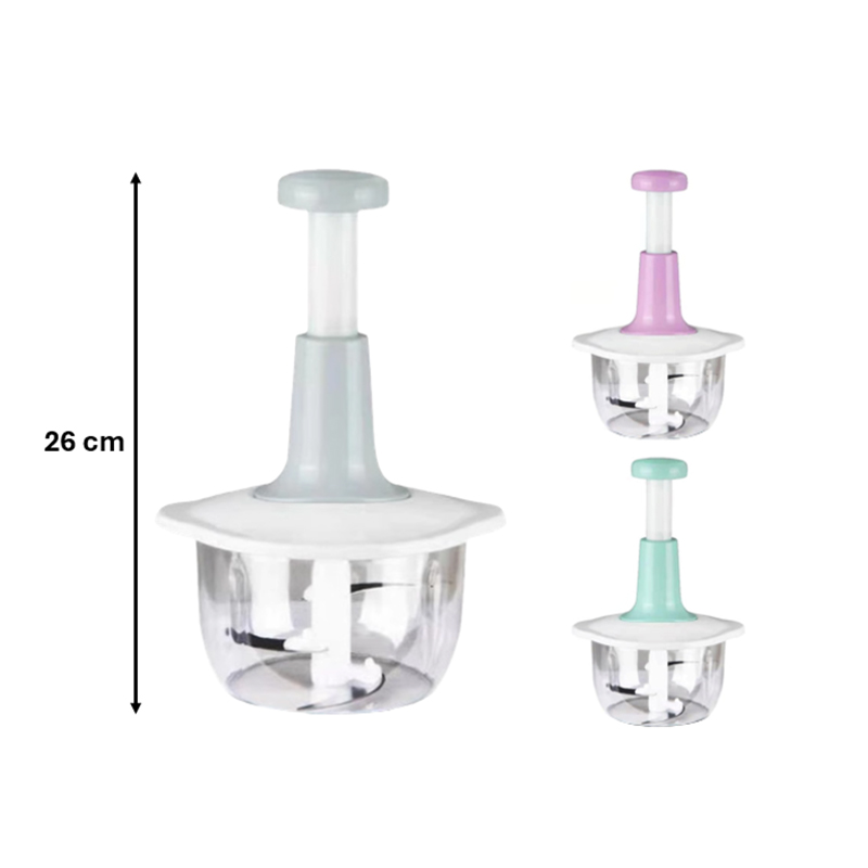 Manual Hand Press Chopper 10 x 14 x 26 cm  Random Colour Home