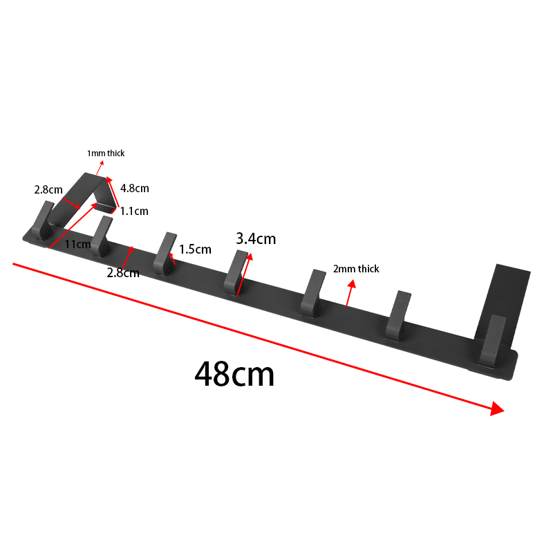 Over Door Hook Hanger Aluminum Alloy Coat Hooks Rack with 7 Hooks Black  Home